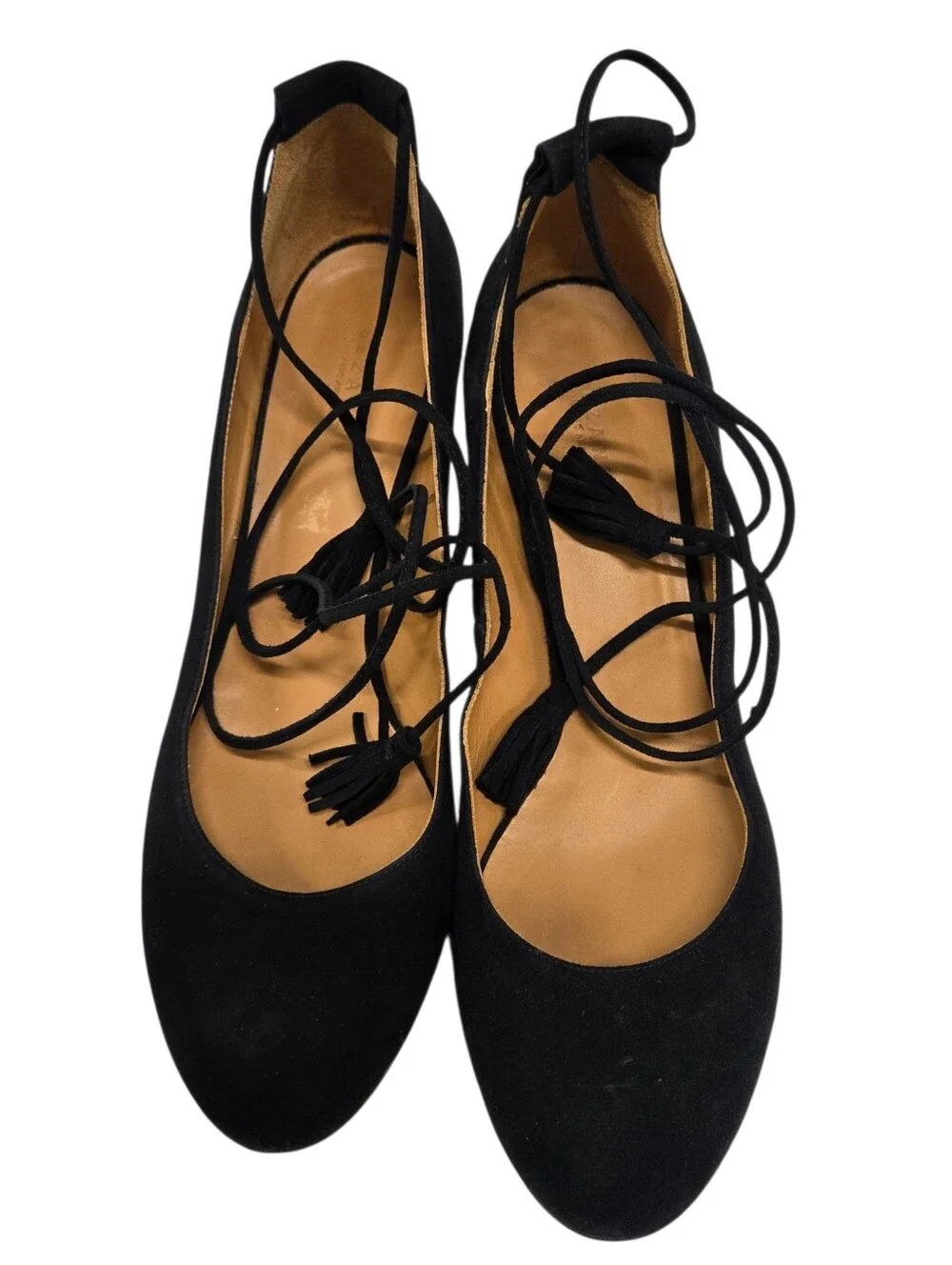 SÉZANE Black Suede Tassel Accents Pumps Sz 41